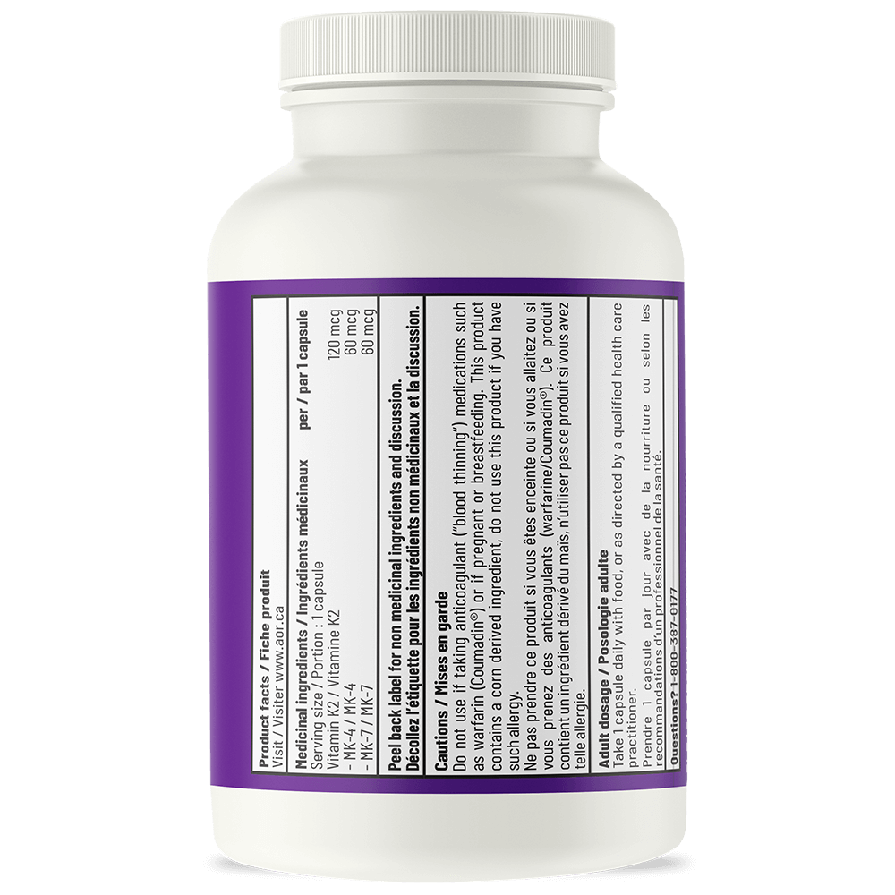 AOR Vitamin K2 (60 vcaps) - Lifestyle Markets